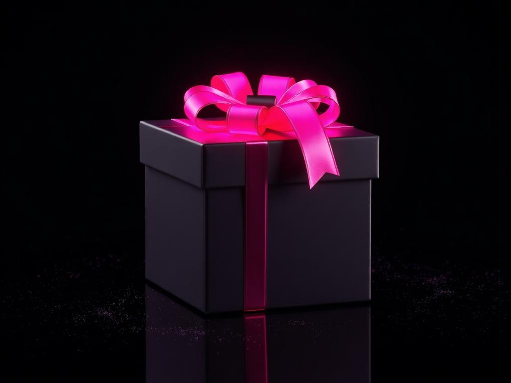 Premium IMVU gifting trigger set presented as a glowing pink gift box